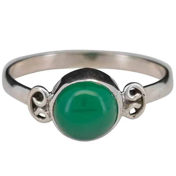 Green Onyx Sterling Silver Ring