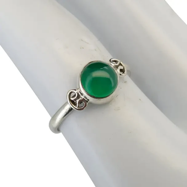 Green Onyx Sterling Silver Ring