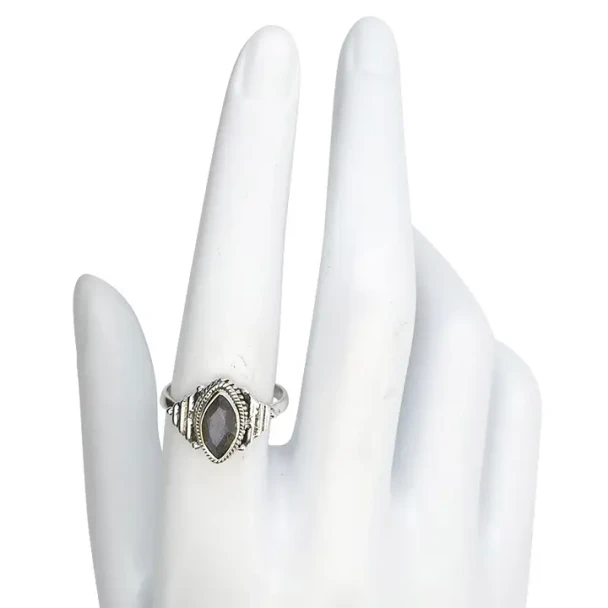 Faceted Labradorite Sterling Silver Ring