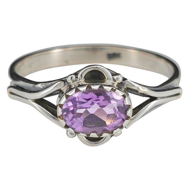 Faceted Amethyst Sterling Silver Ring