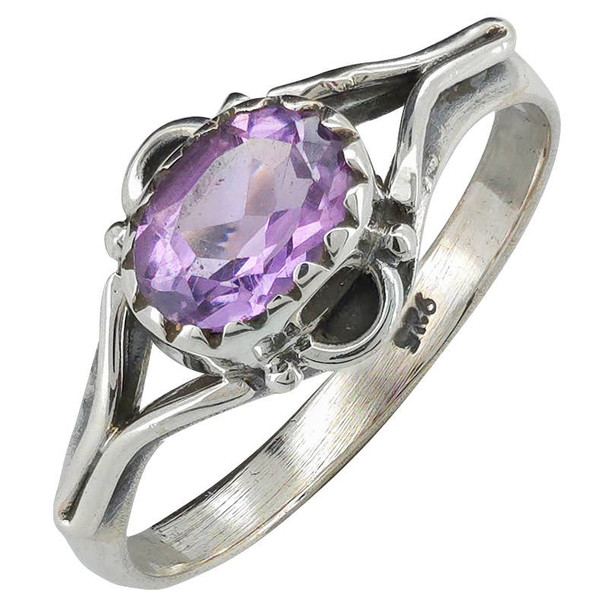 Faceted Amethyst Sterling Silver Ring