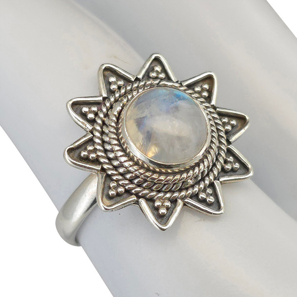 Moonstone Sterling Silver Sun Ring