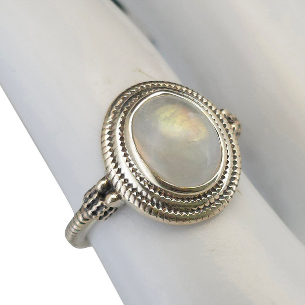 Moonstone Sterling Silver Oval Ring