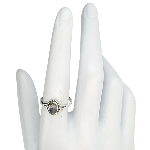 Abalone Sterling Silver Oval Ring