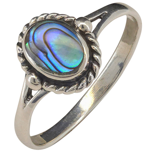 Abalone Sterling Silver Oval Ring