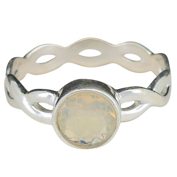 Faceted Opal Sterling Silver Ring