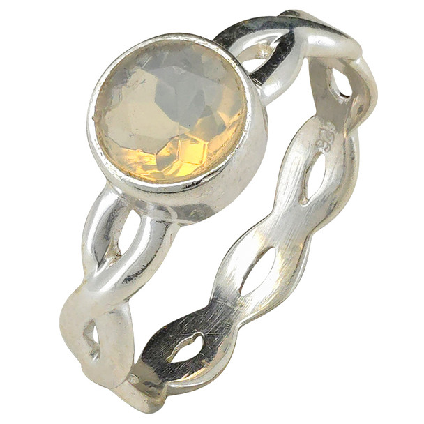 Faceted Opal Sterling Silver Ring