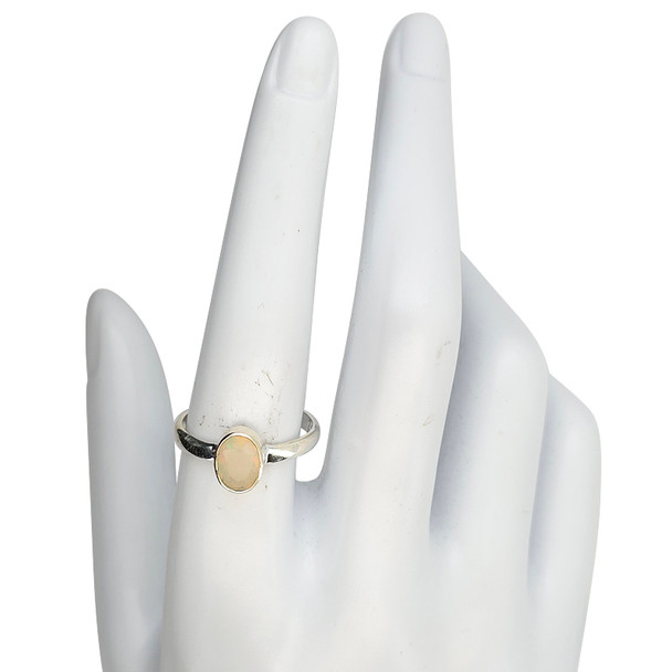 Faceted Opal Sterling Silver Ring