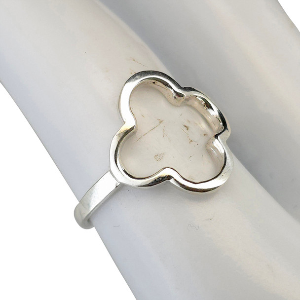 Clover Motif Sterling Silver Ring