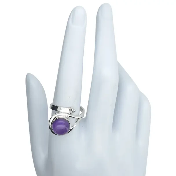 Amethyst Sterling Silver Adjustable Ring.