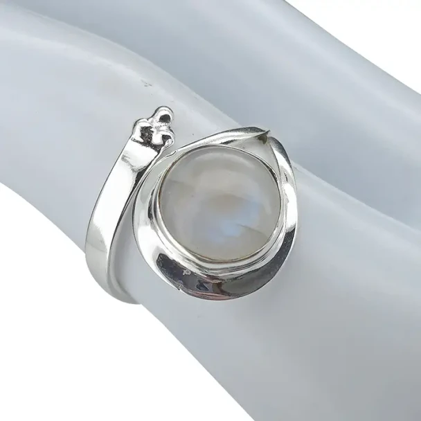Moonstone Sterling Silver Adjustable Ring.