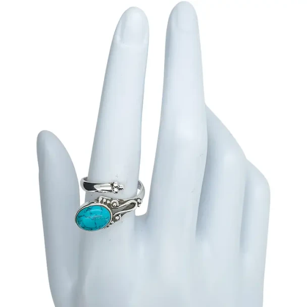 Howlite Sterling Silver Adjustable Ring