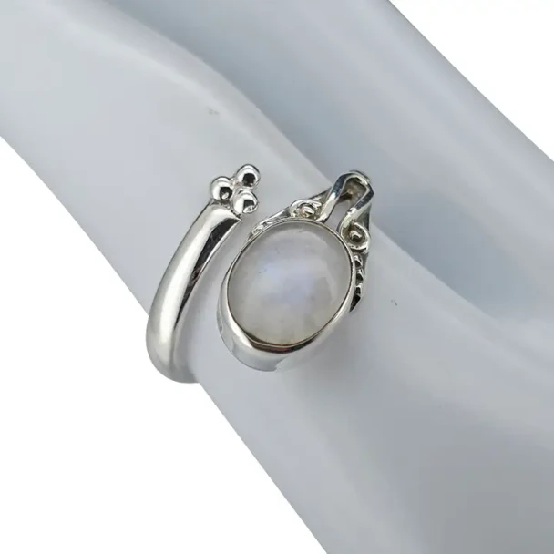 Moonstone Sterling Silver Adjustable Ring