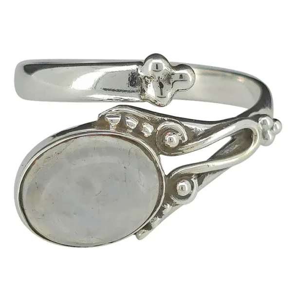 Moonstone Sterling Silver Adjustable Ring