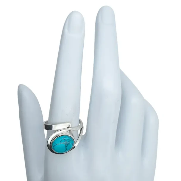 Howlite Sterling Silver Adjustable Ring