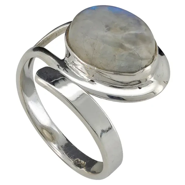 Moonstone Sterling Silver Adjustable Ring