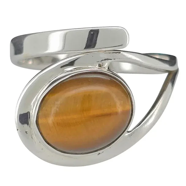 Tiger Eye Sterling Silver Adjustable Ring