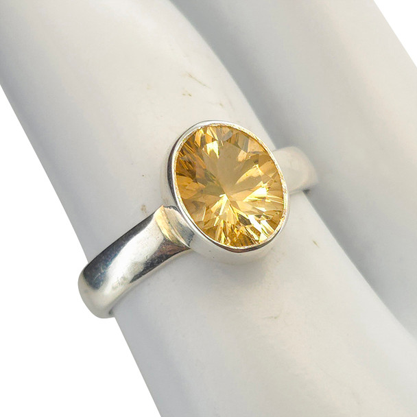 Faceted Citrine Sterling Silver Ring