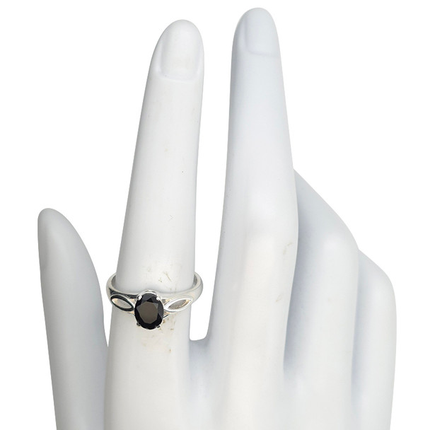 Faceted Black Onyx Sterling Silver Ring