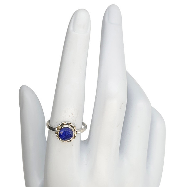 Faceted Composite Sapphire Sterling Silver Ring