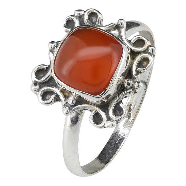 Red Onyx Stone Sterling Silver Ring