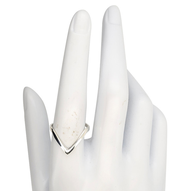 Sterling Silver V-Shaped Ring