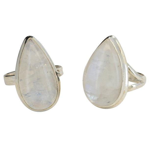Teardrop Moonstone Sterling Silver Ring