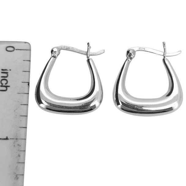 Modern Sterling Silver Hoop Earrings