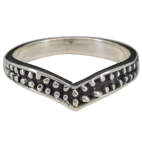 Textured Chevron Sterling Silver Ring