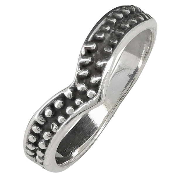 Textured Chevron Sterling Silver Ring