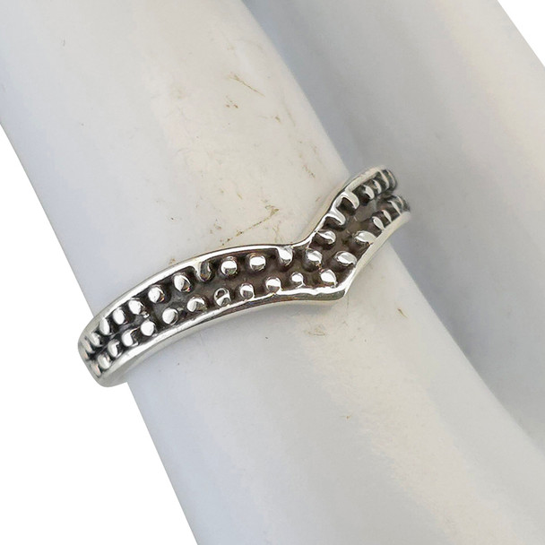 Textured Chevron Sterling Silver Ring