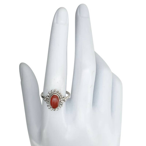 Red Onyx Sterling Silver Ring