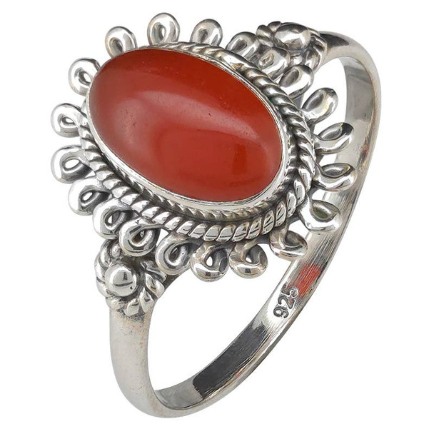Red Onyx Sterling Silver Ring