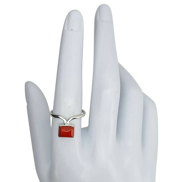 Red Onyx Sterling Silver Ring