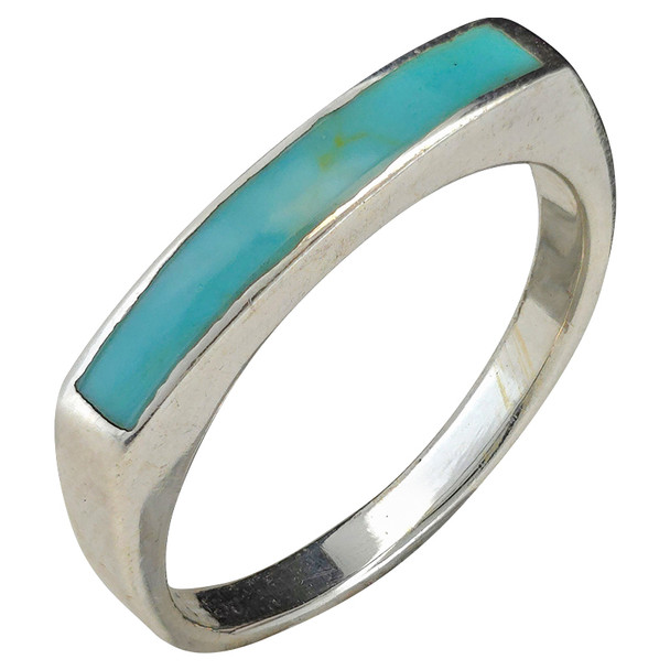 Magnesite Turquoise Inlay Sterling Silver Ring