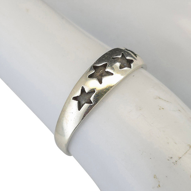 Star Cutout Pinky Stacking Sterling Silver Ring