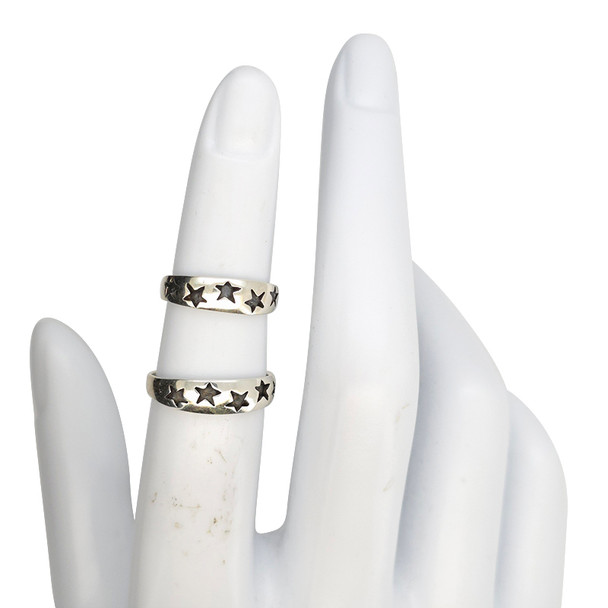 Star Cutout Pinky Stacking Sterling Silver Ring