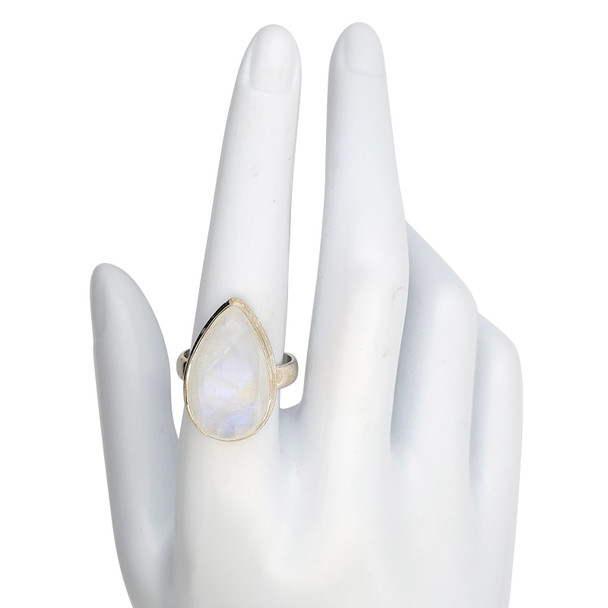 Teardrop Moonstone Sterling Silver Ring
