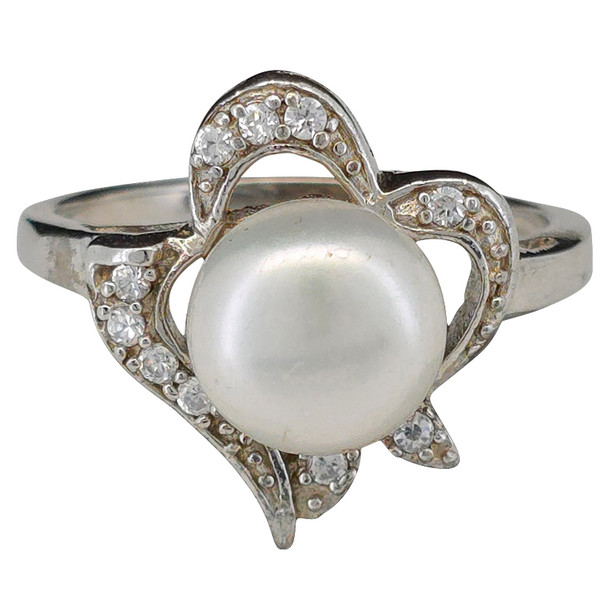 Pearl Petal Design Sterling Silver Ring
