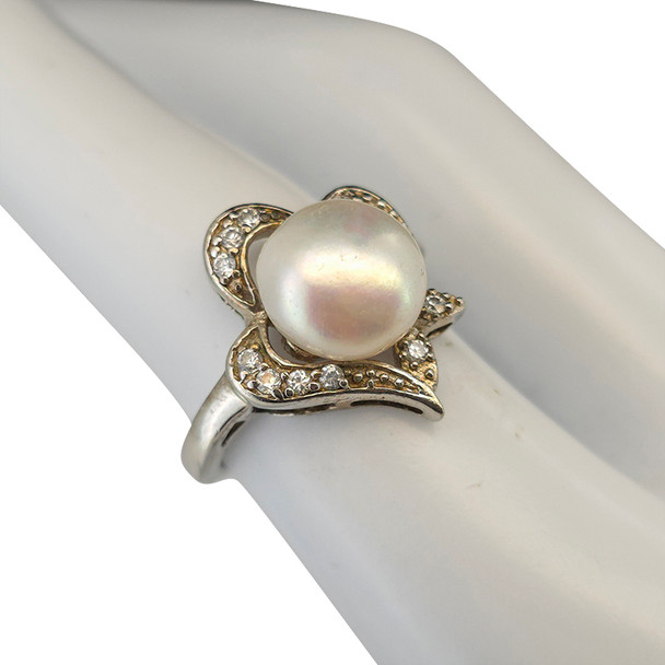 Pearl Petal Design Sterling Silver Ring