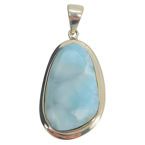 Larimar Freeform Sterling Silver Pendant