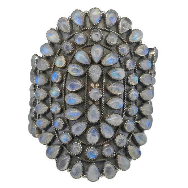 Moonstone Teardrop & Oval Sterling Silver Bracelet