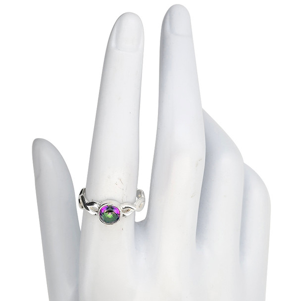 Faceted Mystic Woven-Style Sterling Silver Ring