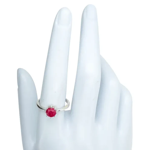 Faceted Composite Ruby Sterling Silver Ring