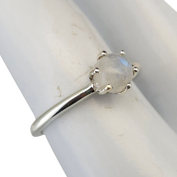 Moonstone Prong Set Sterling Silver Ring