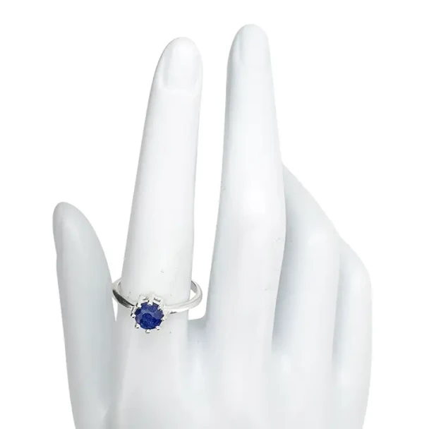 Faceted Composite Sapphire Sterling Silver Ring