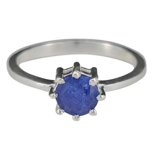 Faceted Composite Sapphire Sterling Silver Ring