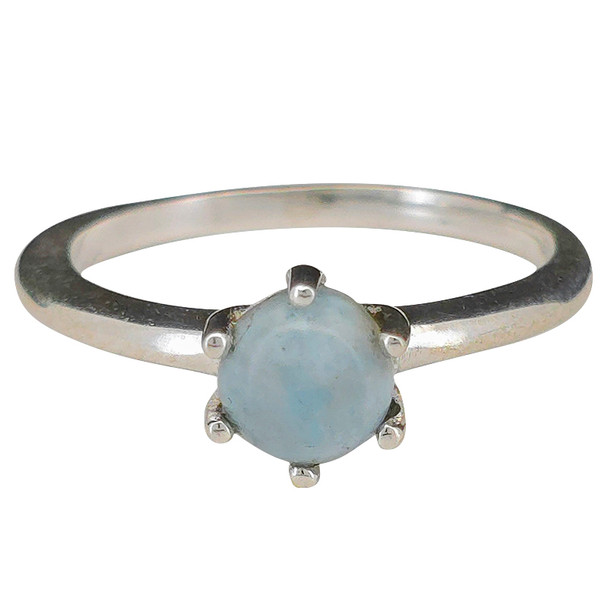 Larimar Prong Set Sterling Silver Ring