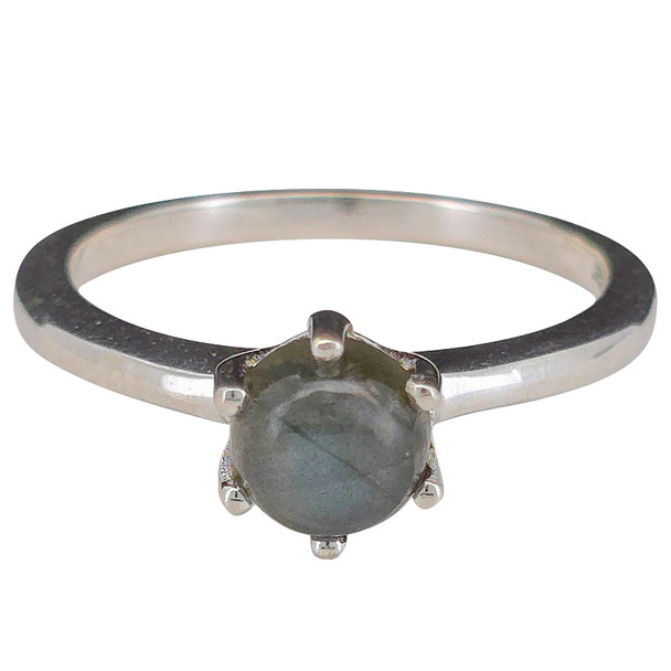 Labradorite Prong Set Sterling Silver Ring