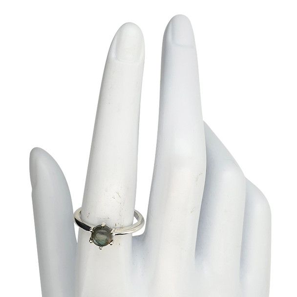 Labradorite Prong Set Sterling Silver Ring